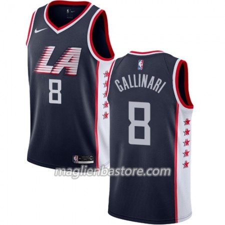 Maglia NBA Los Angeles Clippers Danilo Gallinari 8 2018-19 Nike City Edition Navy Swingman - Uomo
